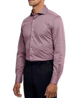 NIGEL - BURGUNDY BUSINESS SHIRT