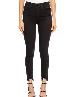 Nina High Rise Raw Hem Ankle Skinny Jeans