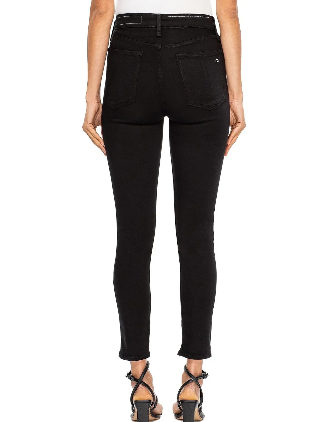 Nina High Rise Raw Hem Ankle Skinny Jeans