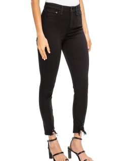 Nina High Rise Raw Hem Ankle Skinny Jeans