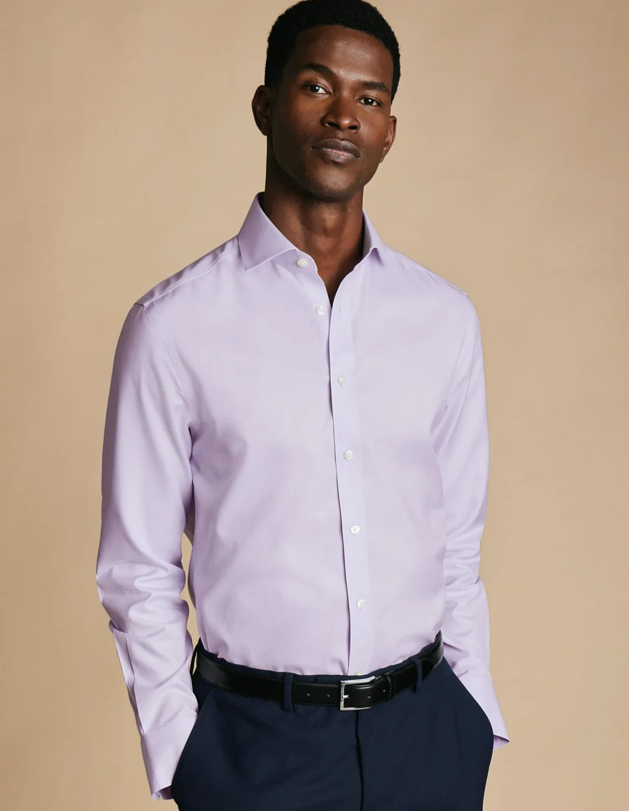 Non-iron twill cutaway classic fit shirt