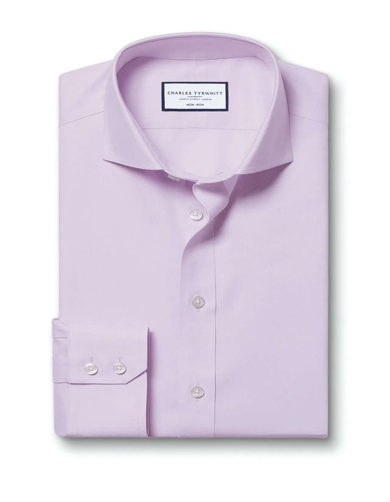Non-iron twill cutaway classic fit shirt