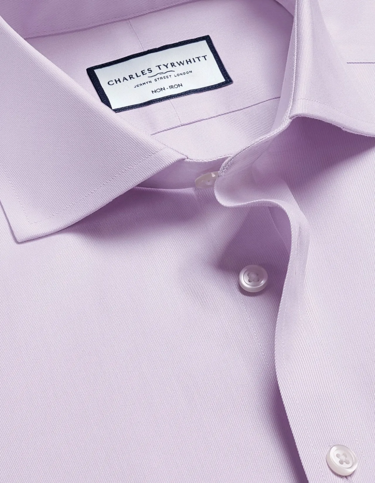 Non-iron twill cutaway classic fit shirt