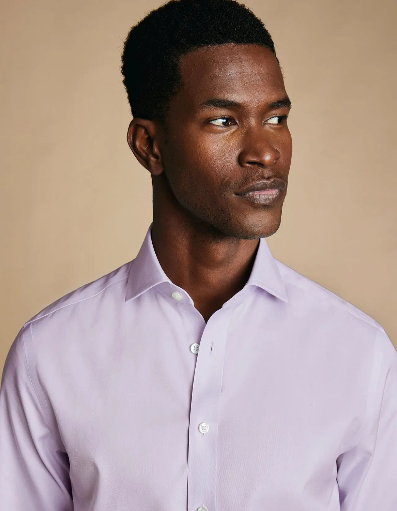 Non-iron twill cutaway classic fit shirt
