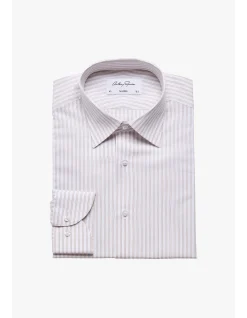 NORRIS FORMAL SHIRT - BROWN STRIPE