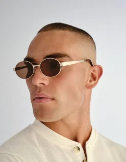 NORWOOD GOLD OVAL SUNGLASSES