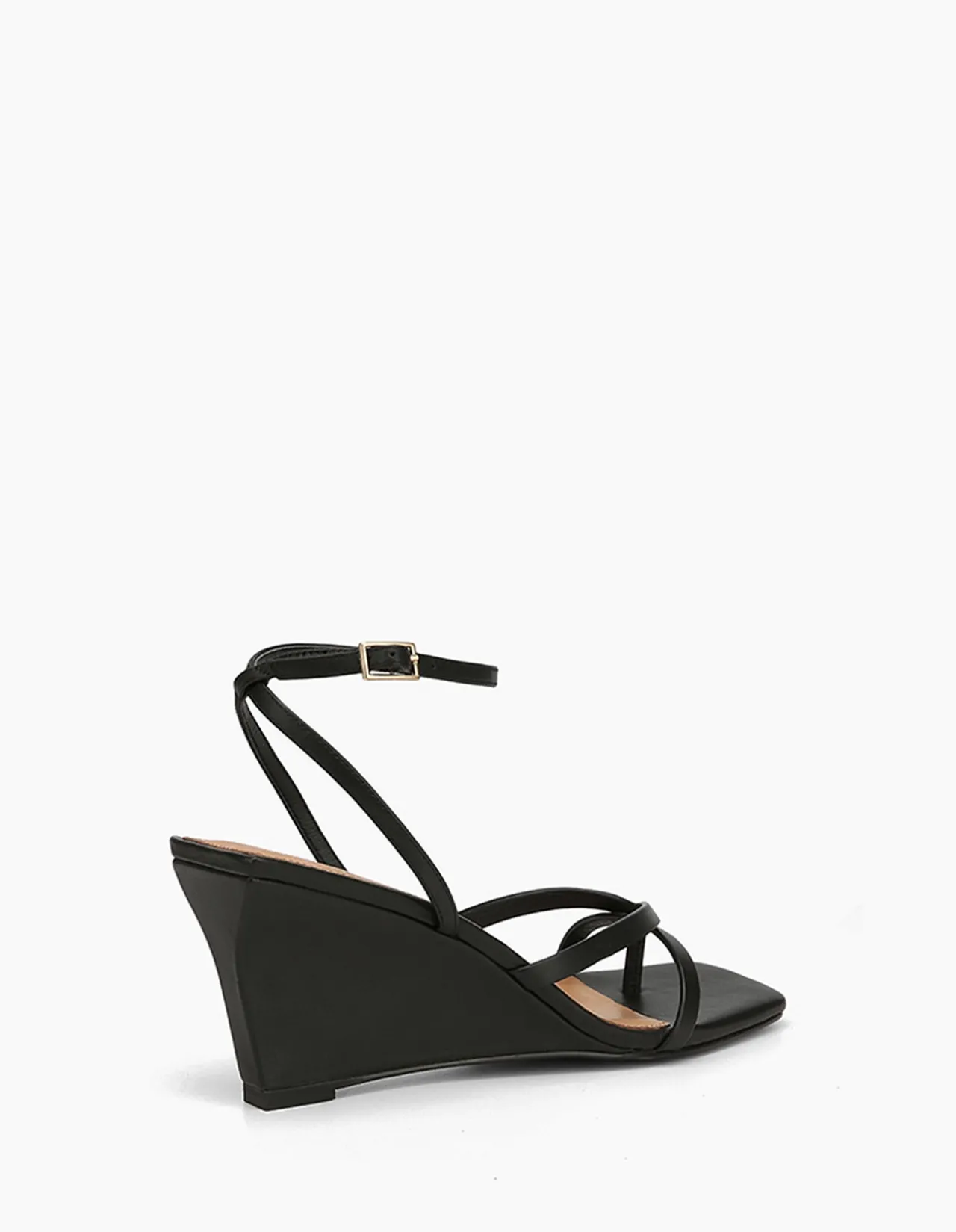 NYLA Black Leather Wedge