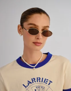 OBJECTIVE GOLD OVAL SUNGLASSES