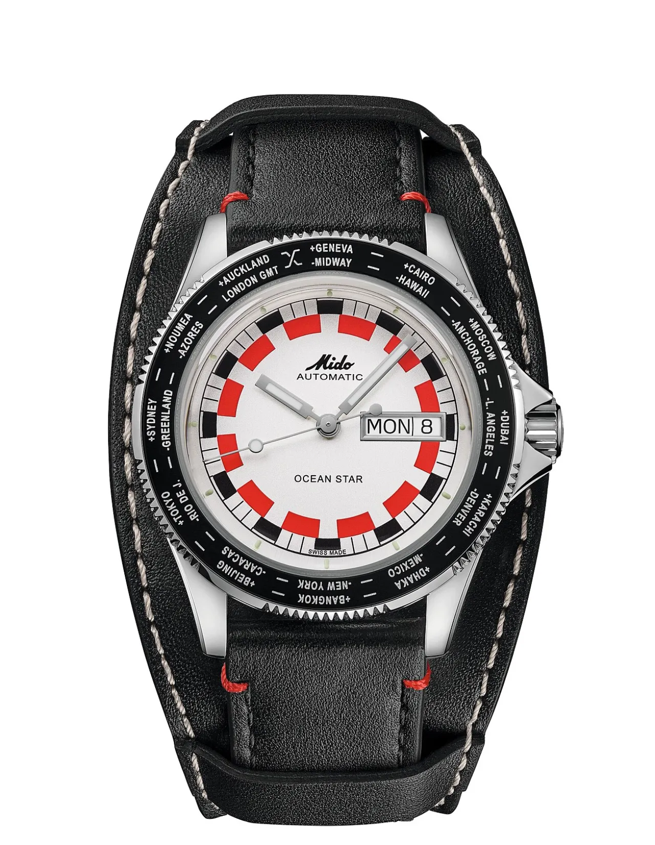 Ocean Star Worldtimer Stainless Steel White Dial