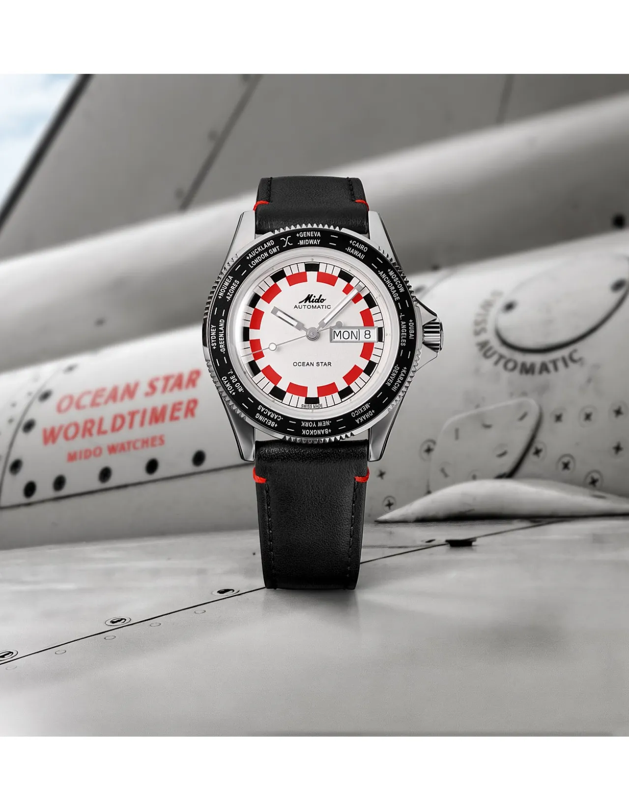 Ocean Star Worldtimer Stainless Steel White Dial