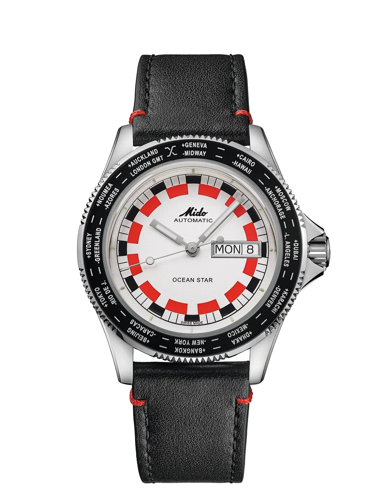Ocean Star Worldtimer Stainless Steel White Dial