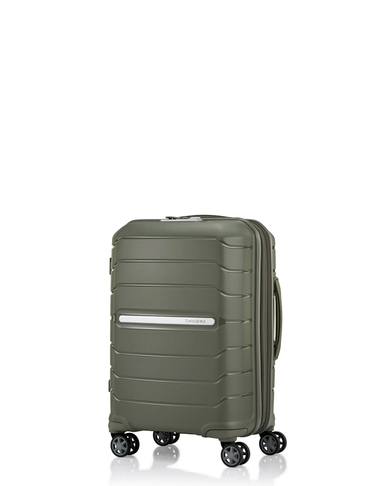 Oc2Lite 55cm Expandable Small Carry-On Suitcase Olive Green