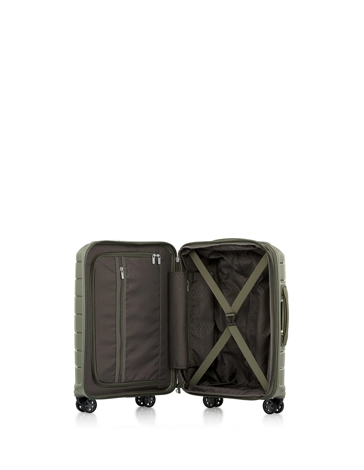 Oc2Lite 55cm Expandable Small Carry-On Suitcase Olive Green