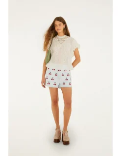 OFF-WHITE BLOUSE WITH APPLIQUÉS