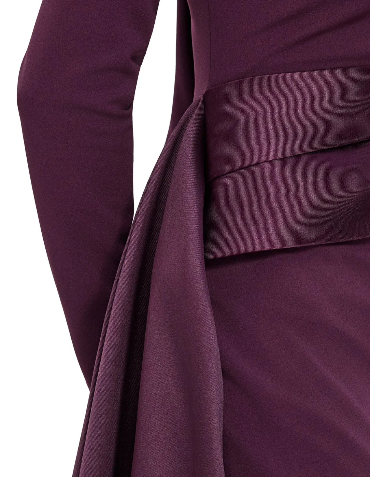 OLIVIA LS MOCK NECK MAXI DRESS W/ DRAPE