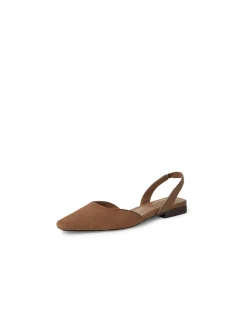 Oolee Square Toe Leather Slingback Flats