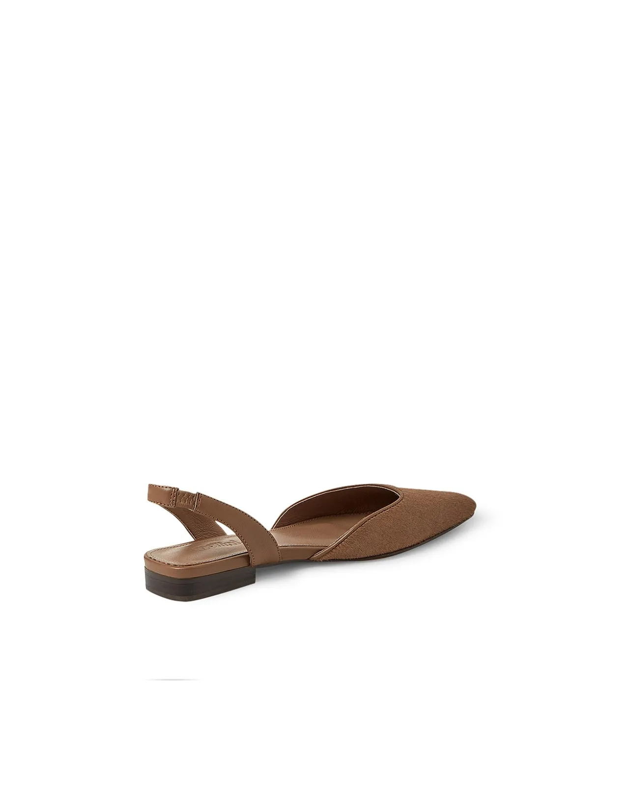Oolee Square Toe Leather Slingback Flats
