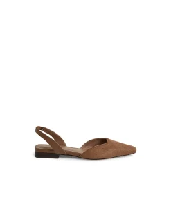 Oolee Square Toe Leather Slingback Flats
