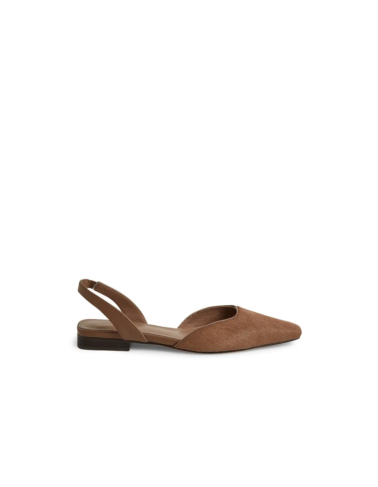Oolee Square Toe Leather Slingback Flats