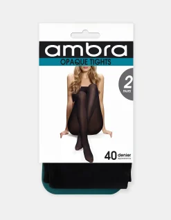 Opaque Tight 40D 2 Pack Black