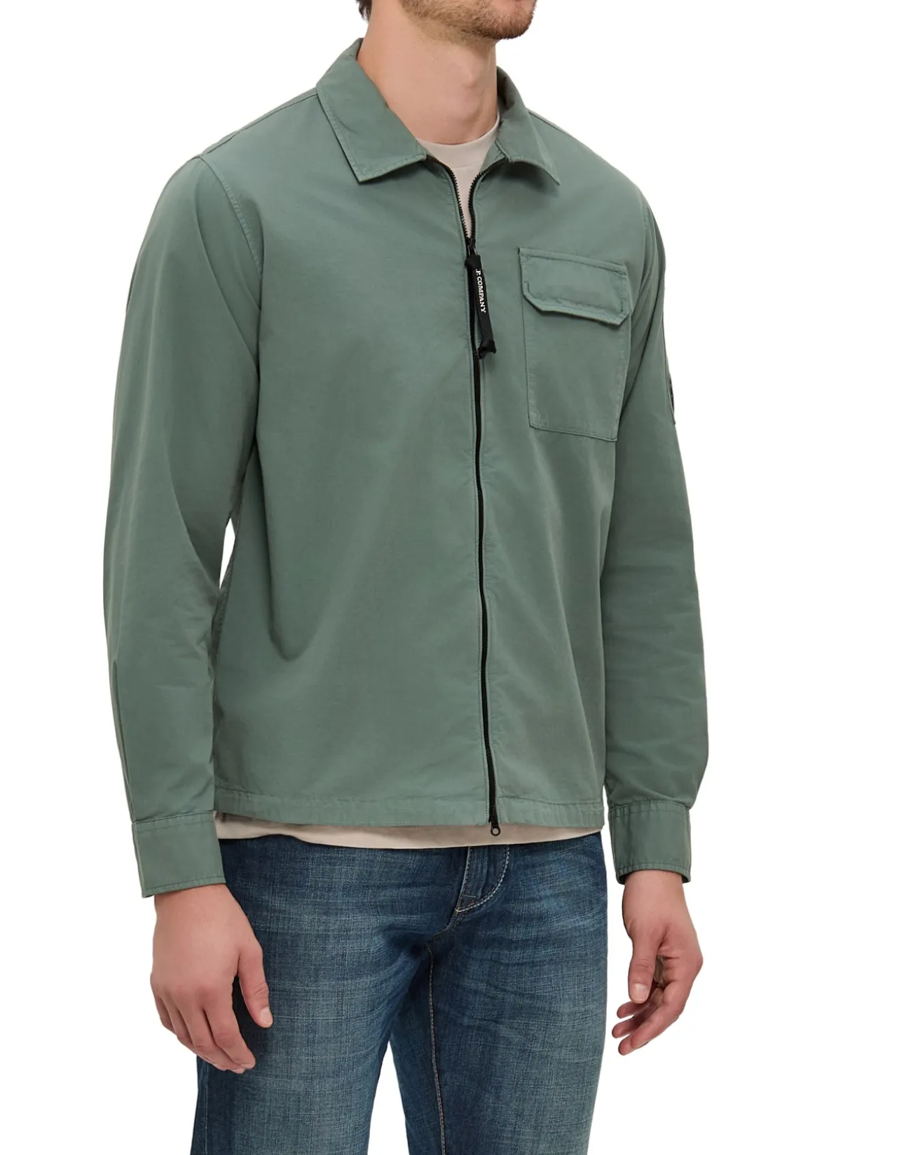 Organic Gabardine Zip Lens Utility Overshirt