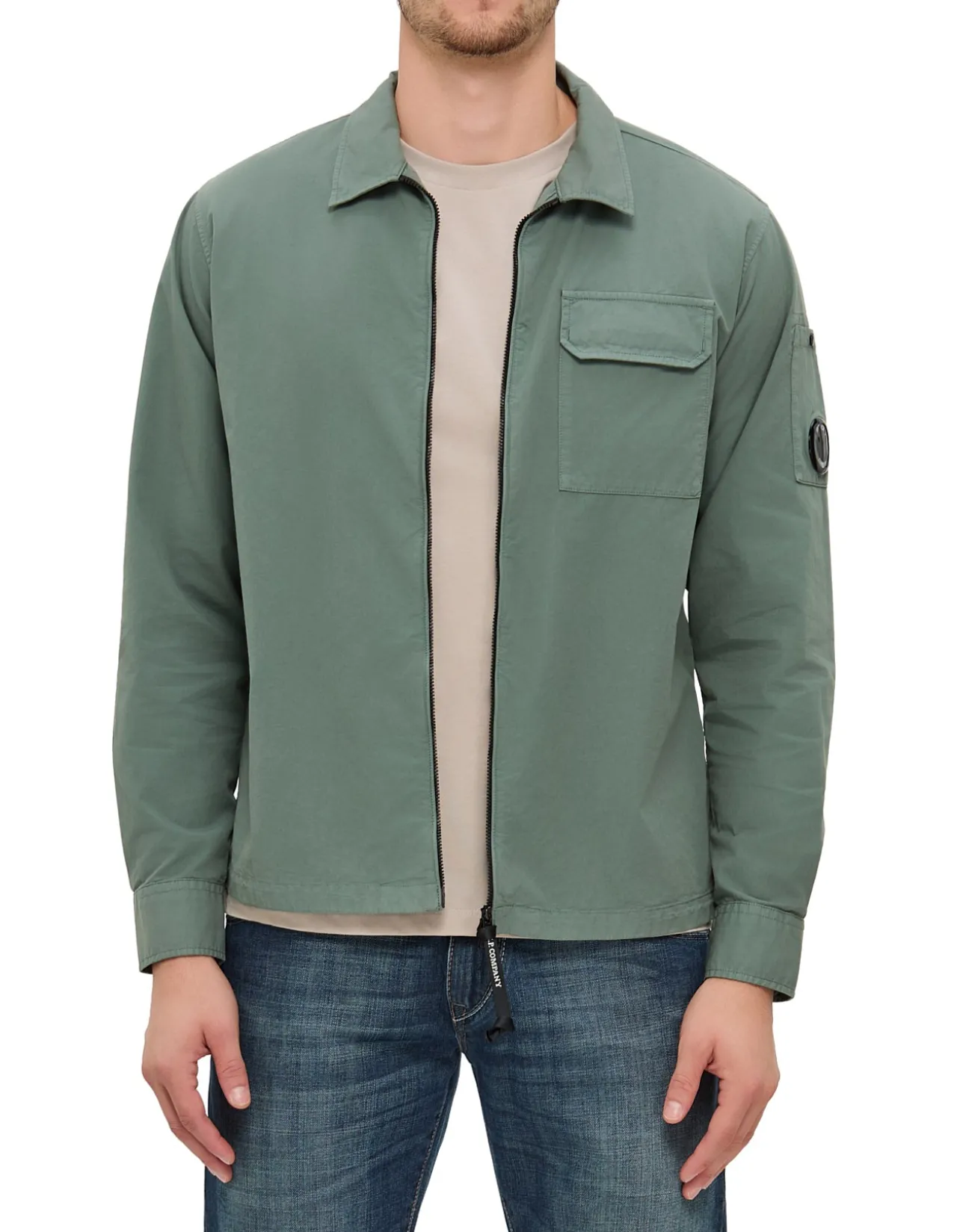 Organic Gabardine Zip Lens Utility Overshirt