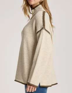 Orin Blanket Stitch Mock Neck Knit Jumper