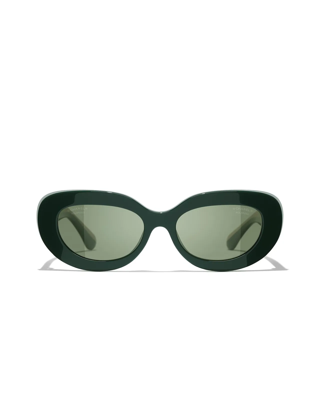 Oval Green Polarised Dark Lens Sunglasses