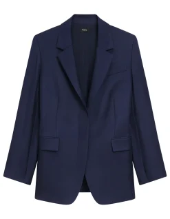 Oversized Cinch Waist Blazer in Silk Twill