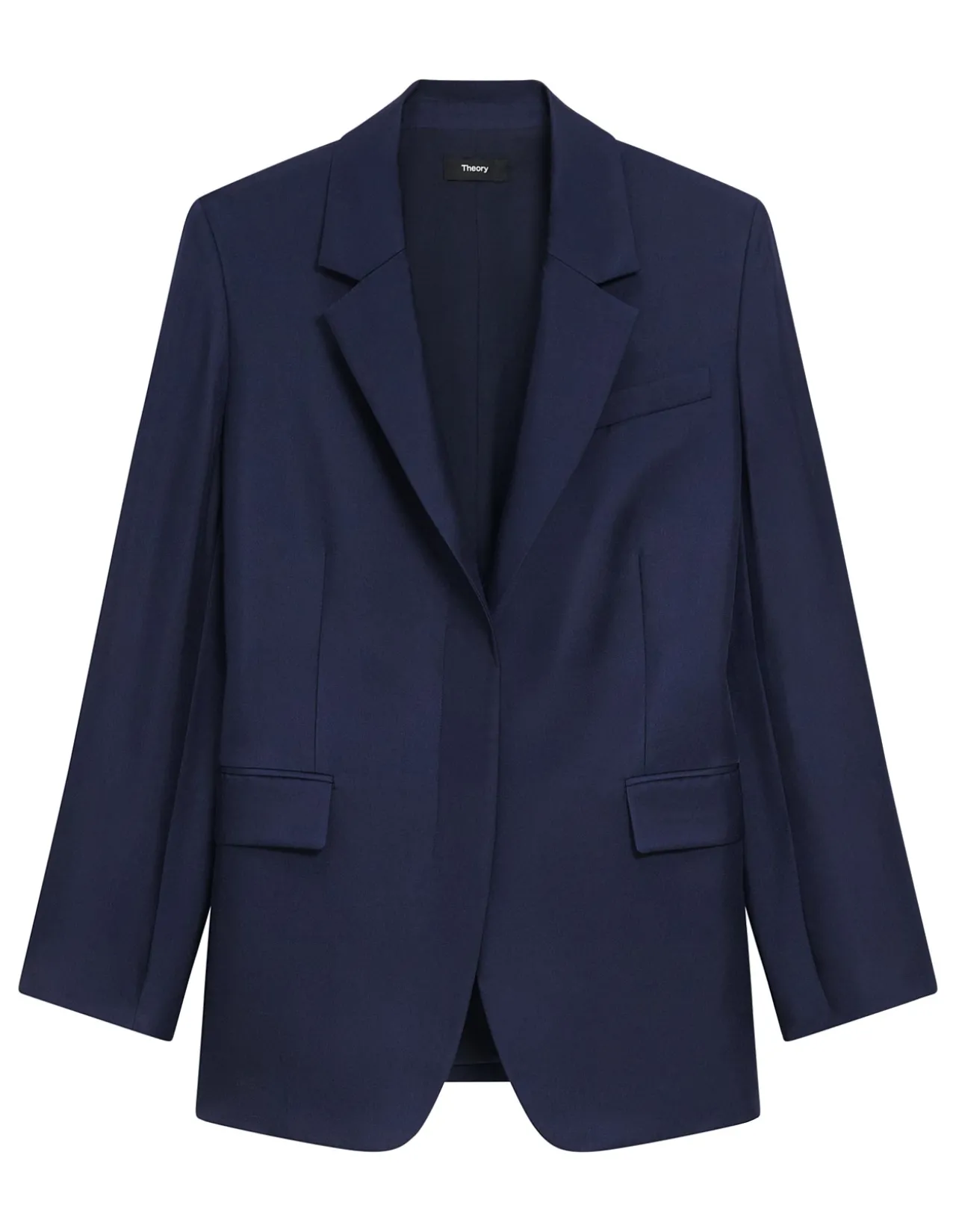 Oversized Cinch Waist Blazer in Silk Twill