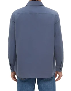 Oversized-fit overshirt in cotton piqué