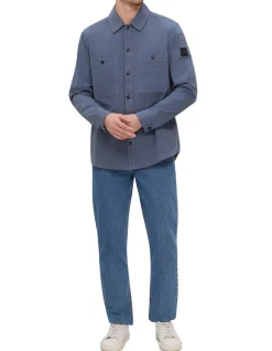 Oversized-fit overshirt in cotton piqué