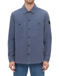 Oversized-fit overshirt in cotton piqué