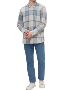 Oversized-fit overshirt in cotton piqué