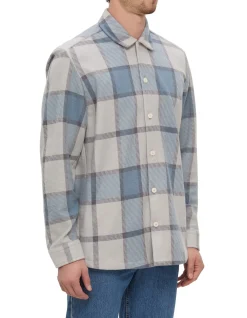 Oversized-fit overshirt in cotton piqué