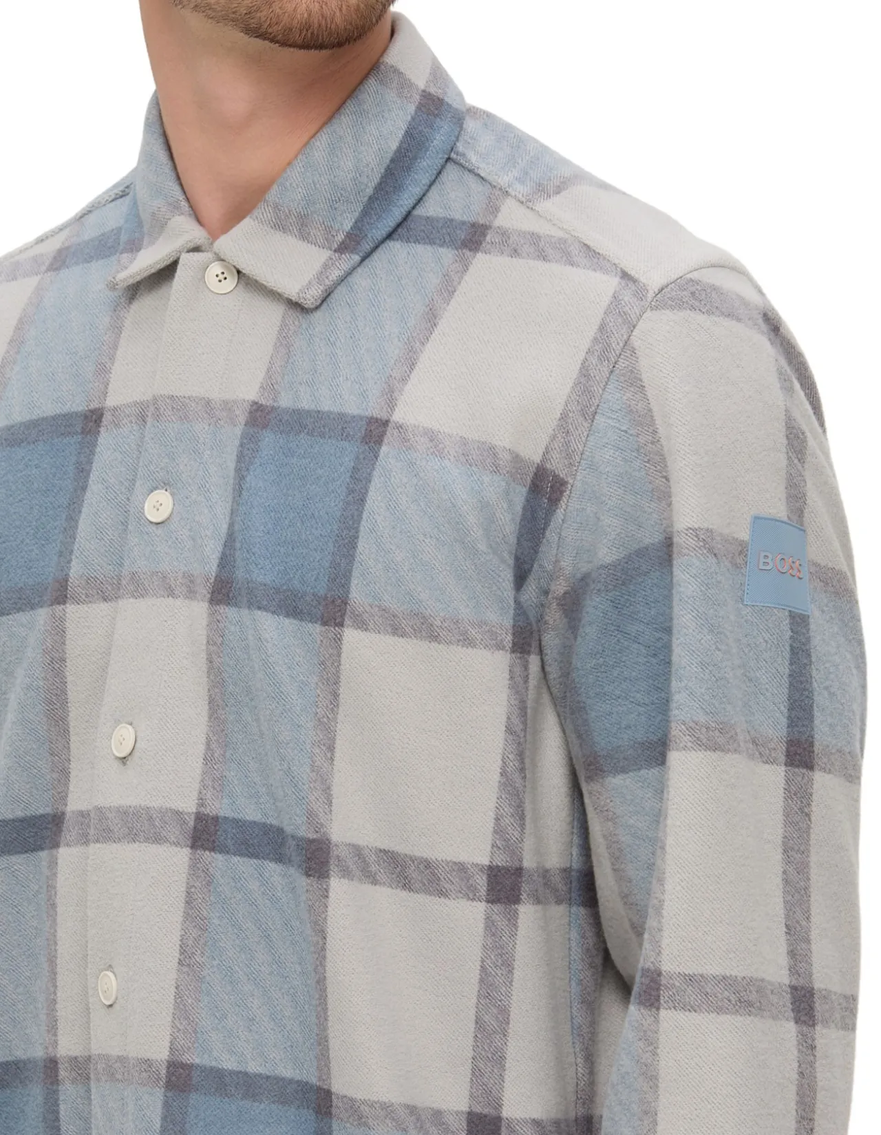 Oversized-fit overshirt in cotton piqué