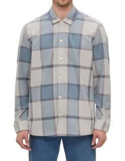 Oversized-fit overshirt in cotton piqué