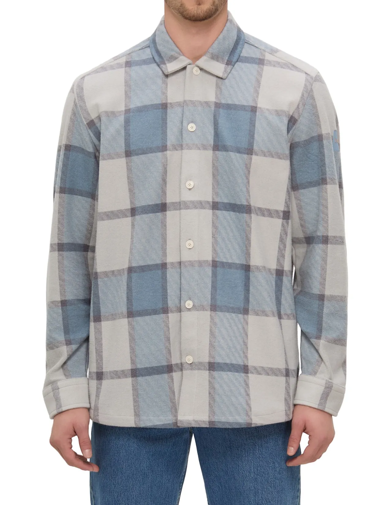 Oversized-fit overshirt in cotton piqué