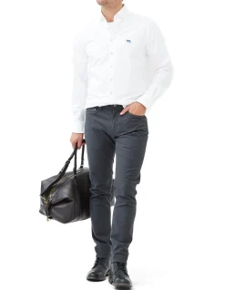 Oxford Long Sleeve Sports Fit Shirt - Blanc