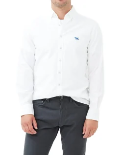 Oxford Long Sleeve Sports Fit Shirt - Blanc