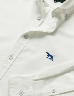 Oxford Long Sleeve Sports Fit Shirt - Blanc