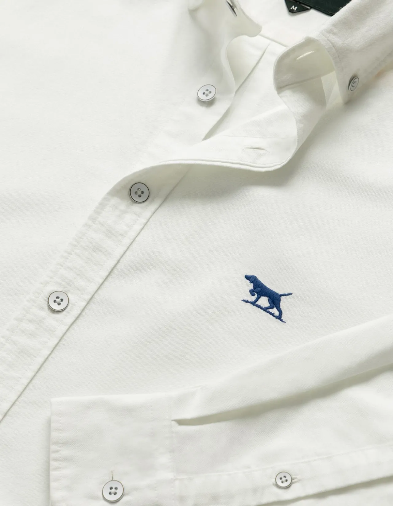 Oxford Long Sleeve Sports Fit Shirt - Blanc
