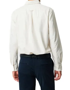 Oxford Lakeside Stripe Sports Fit Shirt - Natural