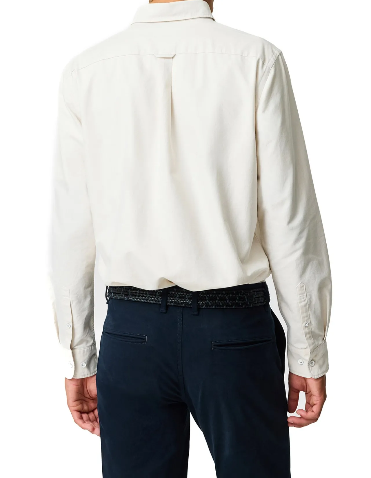 Oxford Lakeside Stripe Sports Fit Shirt - Natural