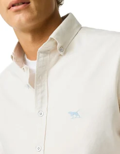 Oxford Lakeside Stripe Sports Fit Shirt - Natural