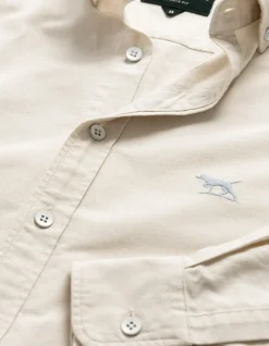 Oxford Lakeside Stripe Sports Fit Shirt - Natural