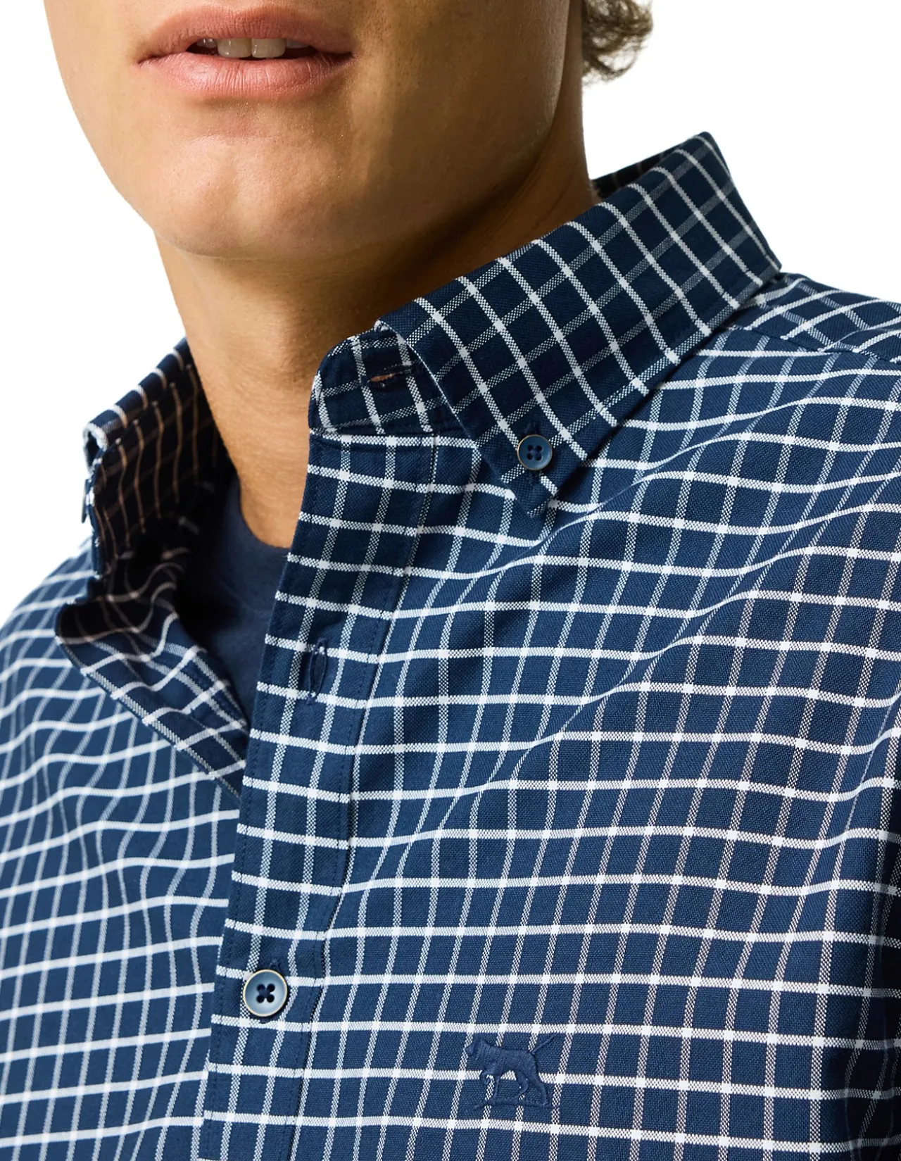 Oxford Valley Check Sports Fit Shirt - Midnight