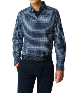 Oxford Valley Check Sports Fit Shirt - Midnight