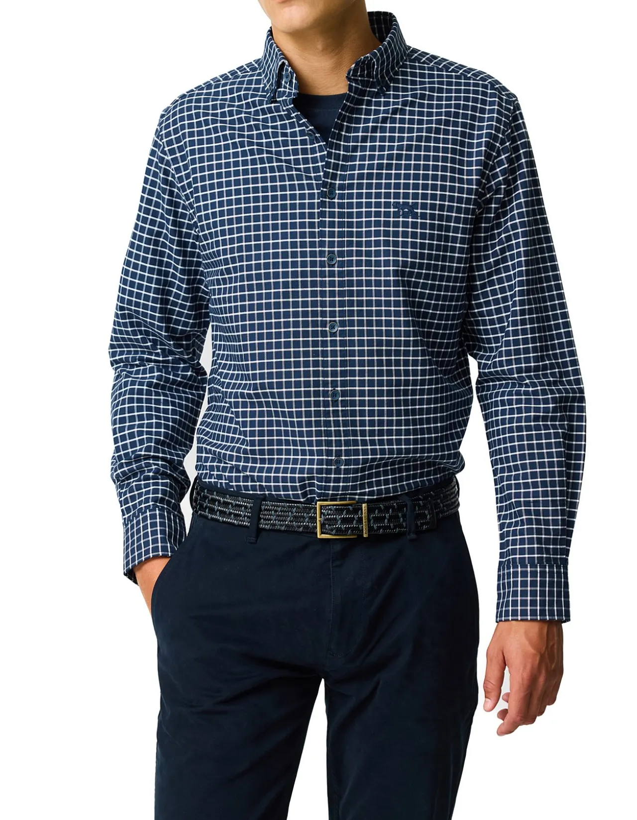 Oxford Valley Check Sports Fit Shirt - Midnight