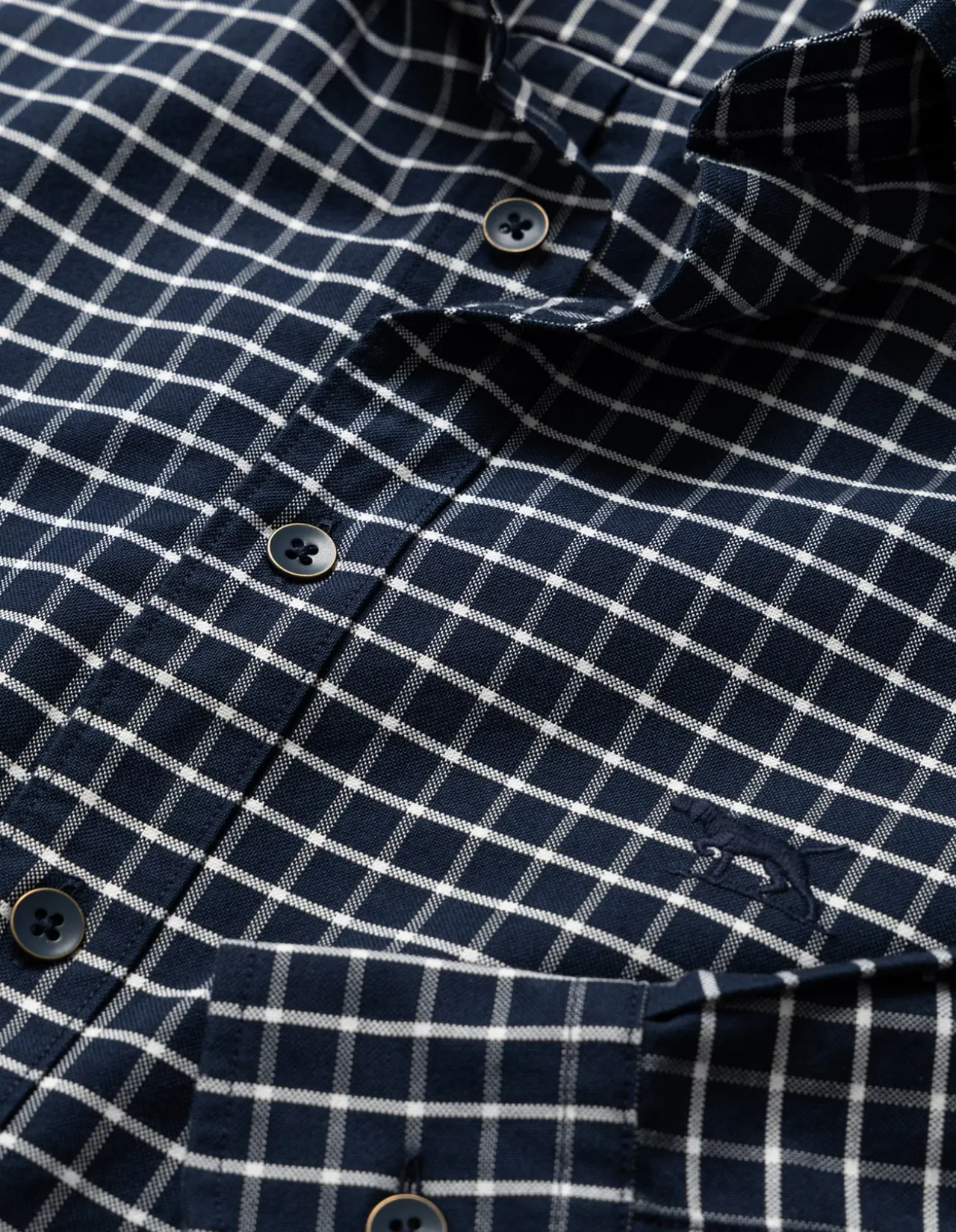Oxford Valley Check Sports Fit Shirt - Midnight
